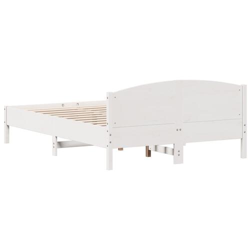 Sengeramme uden madras 140x200 cm massivt fyrretræ hvid