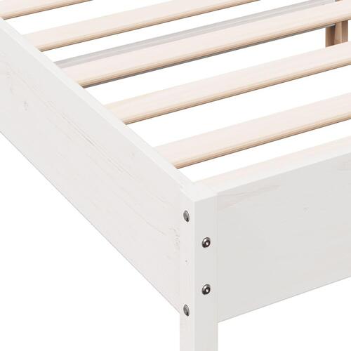 Sengeramme uden madras 140x200 cm massivt fyrretræ hvid
