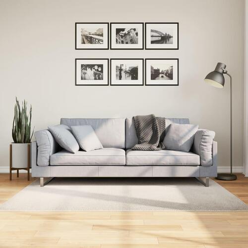 Gulvtæppe IZA 120x170 cm kort luv skandinavisk look cremefarvet