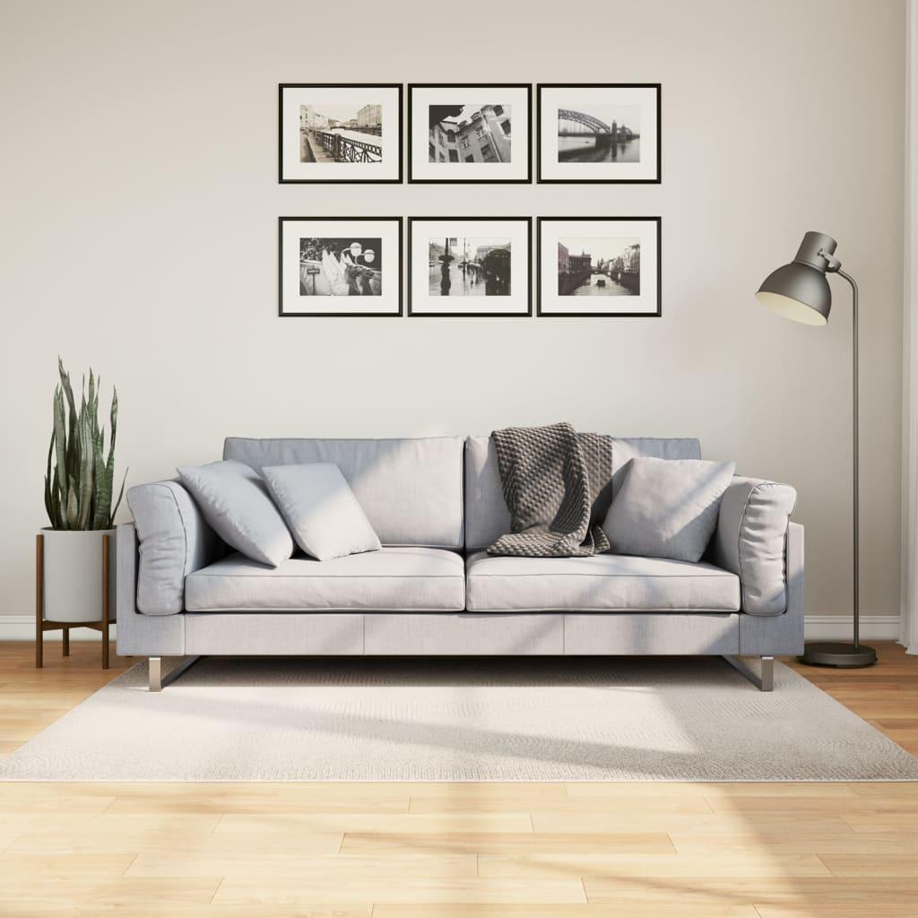 Gulvtæppe IZA 120x170 cm kort luv skandinavisk look cremefarvet