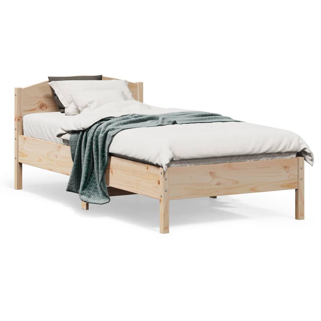 Sengeramme uden madras 75x190 cm massivt fyrretræ