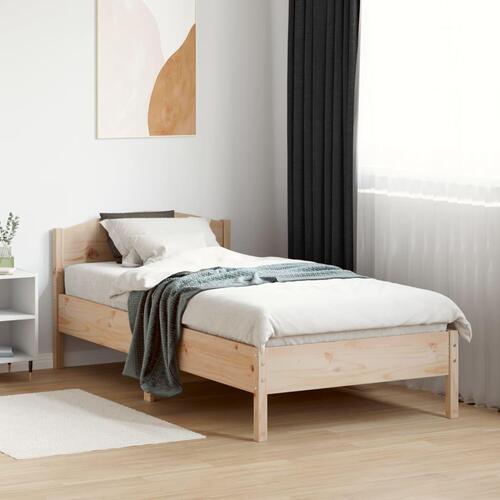 Sengeramme uden madras 75x190 cm massivt fyrretræ