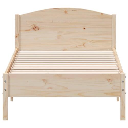 Sengeramme uden madras 75x190 cm massivt fyrretræ