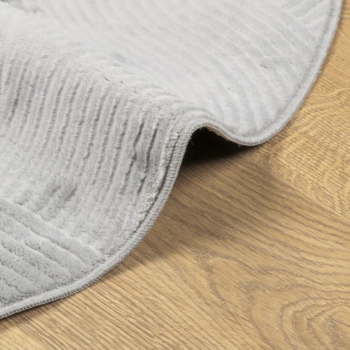 Gulvtæppe IZA Ø 200 cm kort luv skandinavisk look grå