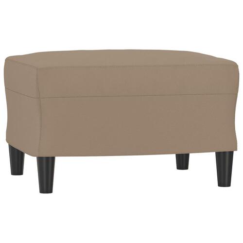 Sofastol med fodskammel 60 cm kunstlæder Cappuccino
