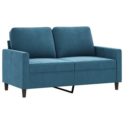 3 personers sofa med puder velour blå