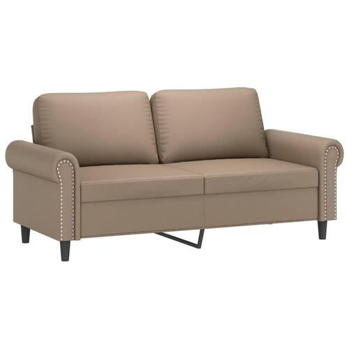 3 personers sofa med puder kunstlæder cappuccinofarvet