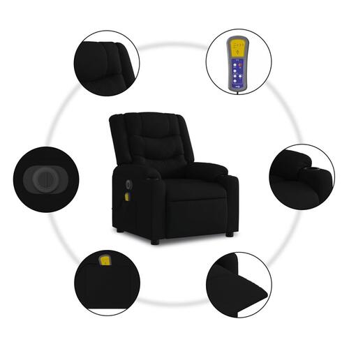 Elektrisk massagestol med løftefunktion stof sort