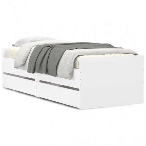 Sengeramme med skuffer 75x190 cm Small Single hvid