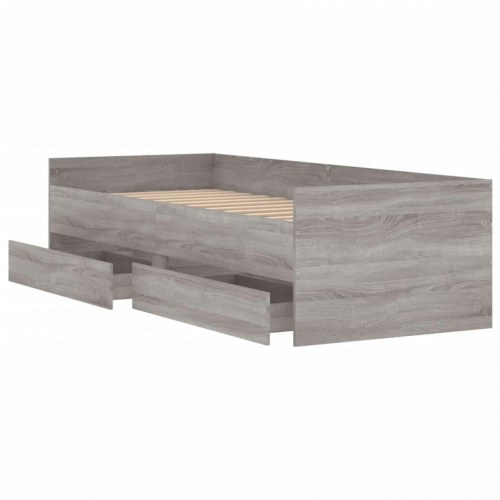 Sengeramme med skuffer 75x190 cm Small Single grå sonoma-eg