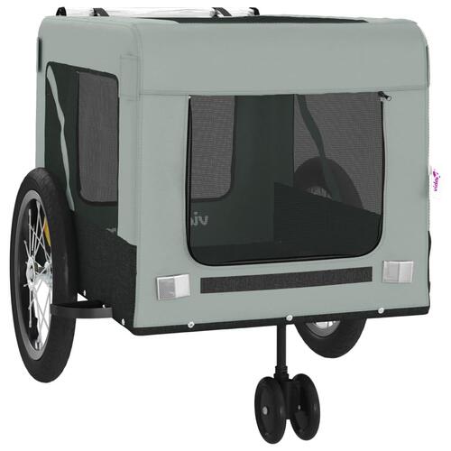 Hundetrailer til cykel oxfordstof og jern grå og sort