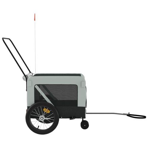 Hundetrailer til cykel oxfordstof og jern grå og sort