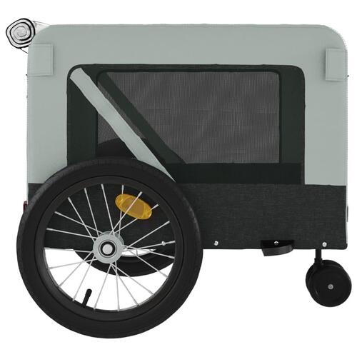 Hundetrailer til cykel oxfordstof og jern grå og sort