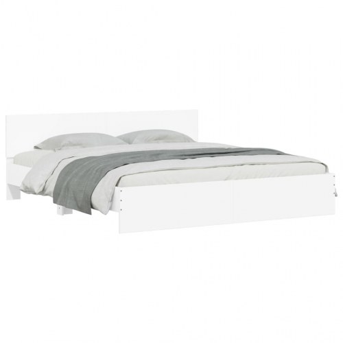 Sengeramme med gavl 180 x 200 cm - hvid