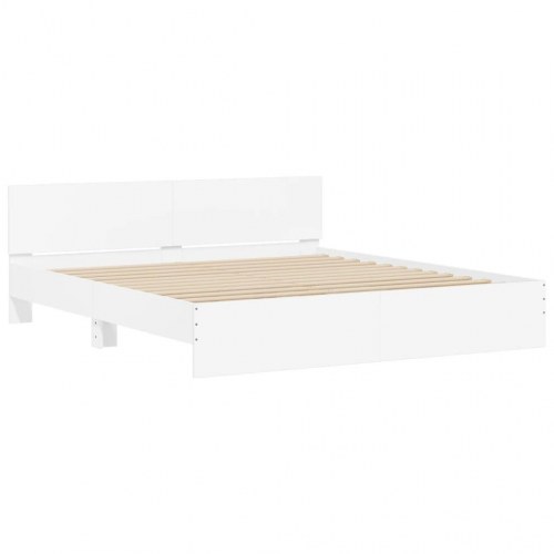 Sengeramme med gavl 180 x 200 cm - hvid