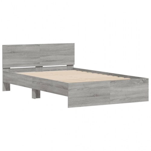 Sengeramme med sengegavl 120 x 200 cm - grå sonoma-eg