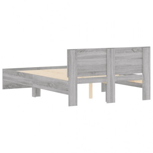 Sengeramme med sengegavl 120 x 200 cm - grå sonoma-eg