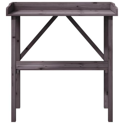 Plantebord med hylde 78x38x82,5 cm massivt grantræ grå