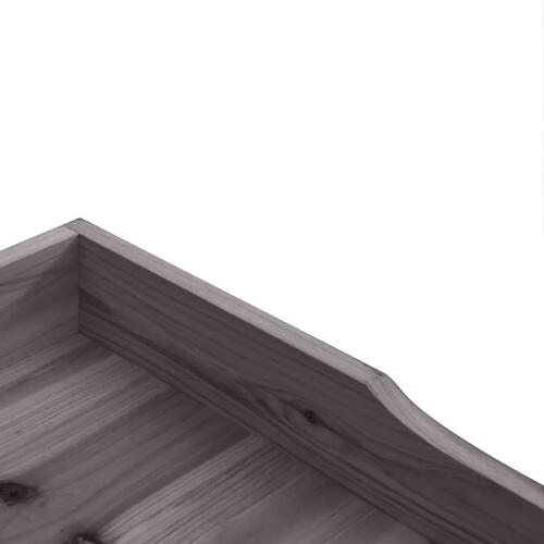 Plantebord med hylde 78x38x82,5 cm massivt grantræ grå