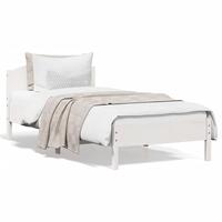 Sengeramme uden madras 100x200 cm massivt fyrretræ hvid