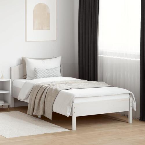 Sengeramme uden madras 100x200 cm massivt fyrretræ hvid