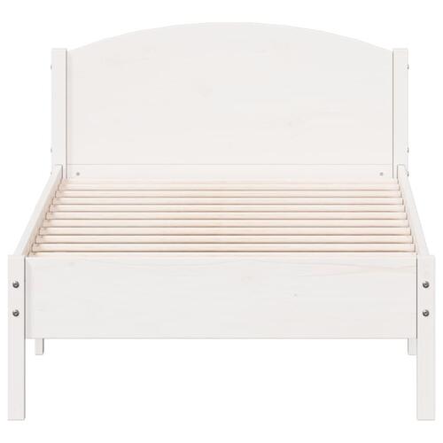 Sengeramme uden madras 100x200 cm massivt fyrretræ hvid