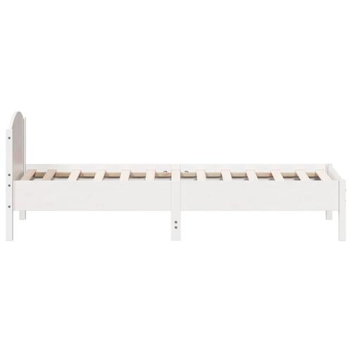 Sengeramme uden madras 100x200 cm massivt fyrretræ hvid