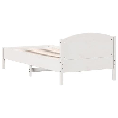 Sengeramme uden madras 100x200 cm massivt fyrretræ hvid
