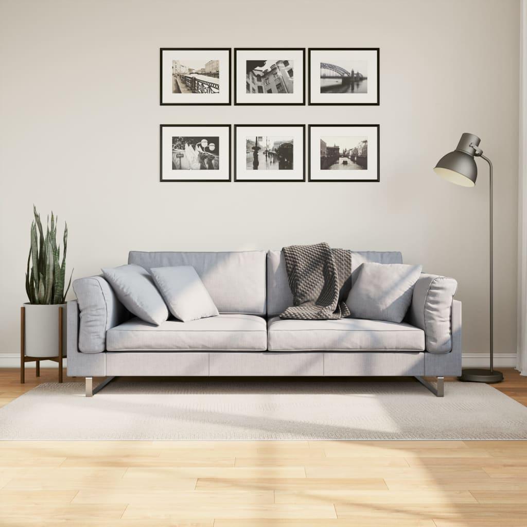 Gulvtæppe IZA 100x200 cm kort luv skandinavisk look cremefarvet