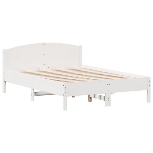 Sengeramme 140 x 190 cm i massivt fyrretræ - hvid
