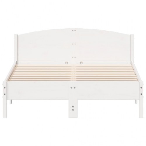 Sengeramme 140 x 190 cm i massivt fyrretræ - hvid
