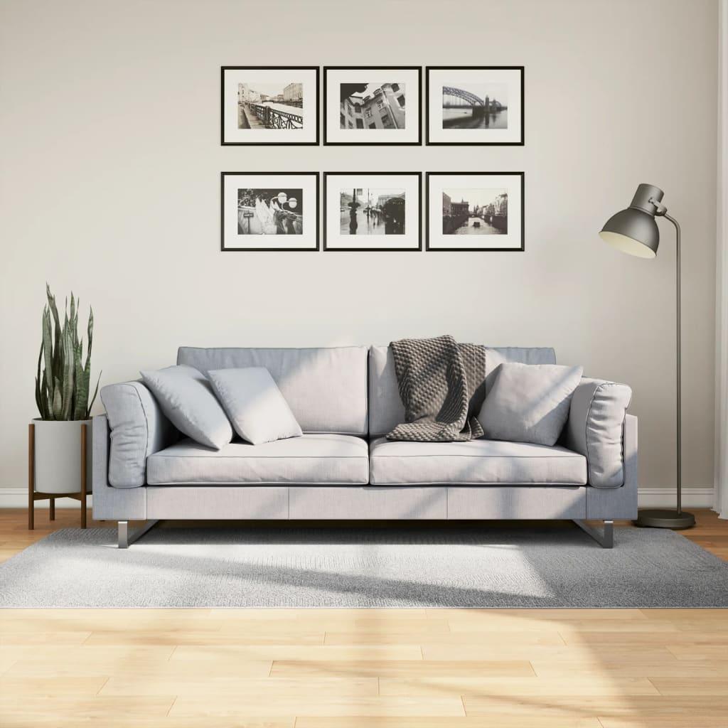 Gulvtæppe IZA 100x200 cm kort luv skandinavisk look grå