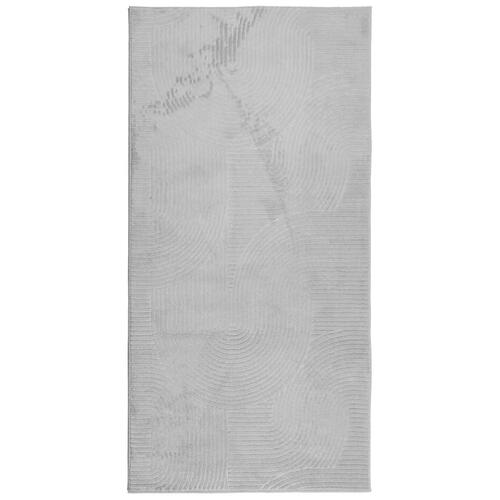 Gulvtæppe IZA 100x200 cm kort luv skandinavisk look grå
