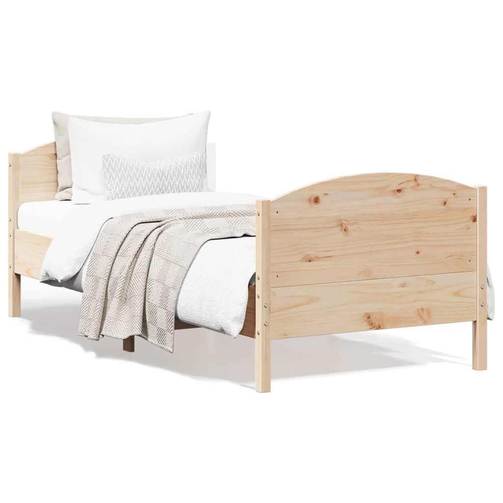 Sengeramme uden madras 90x200 cm massivt fyrretræ