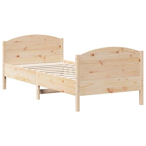 Sengeramme med sengegavl 90x200 cm massivt fyrretræ