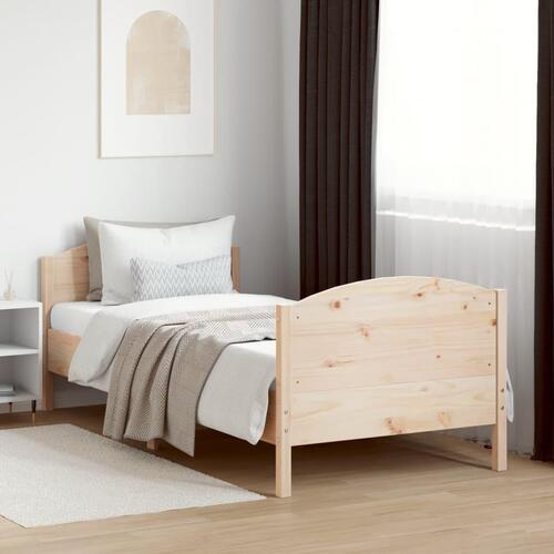Sengeramme med sengegavl 90x200 cm massivt fyrretræ