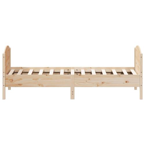 Sengeramme med sengegavl 90x200 cm massivt fyrretræ