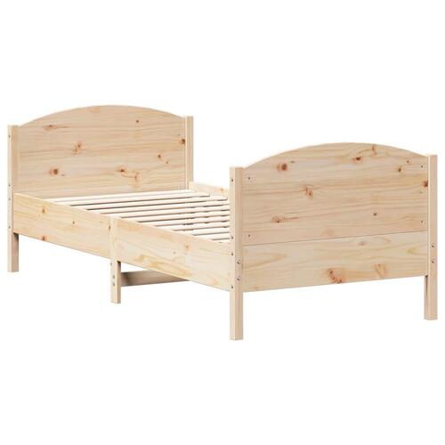 Sengeramme med sengegavl 90x200 cm massivt fyrretræ