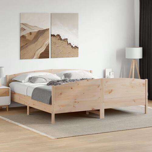 Sengeramme uden madras 200x200 cm massivt fyrretræ
