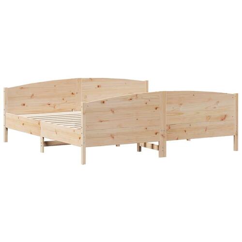 Sengeramme uden madras 200x200 cm massivt fyrretræ