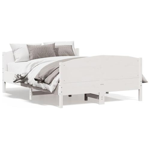 Sengeramme uden madras 160x200 cm massivt fyrretræ hvid