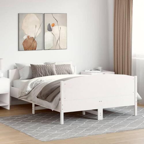 Sengeramme uden madras 160x200 cm massivt fyrretræ hvid
