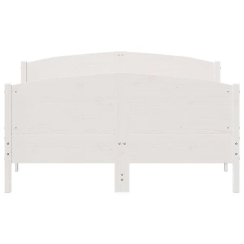 Sengeramme uden madras 160x200 cm massivt fyrretræ hvid