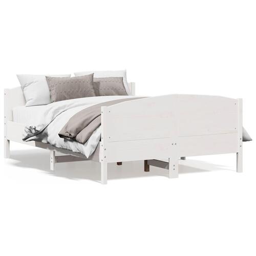 Sengeramme uden madras 120x200 cm massivt fyrretræ hvid