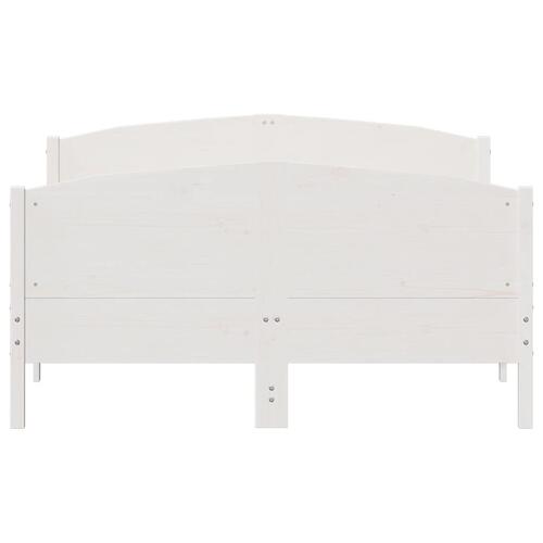 Sengeramme uden madras 120x200 cm massivt fyrretræ hvid
