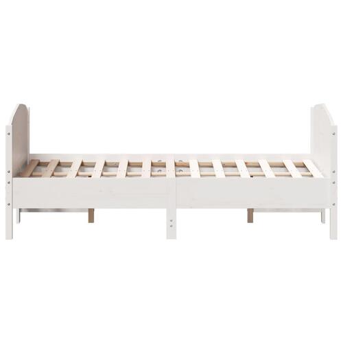 Sengeramme uden madras 120x200 cm massivt fyrretræ hvid
