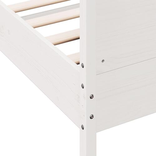 Sengeramme uden madras 120x200 cm massivt fyrretræ hvid