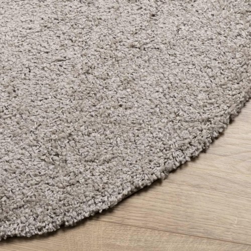 Shaggy gulvtæppe PAMPLONA Ø 80 cm høj luv beige