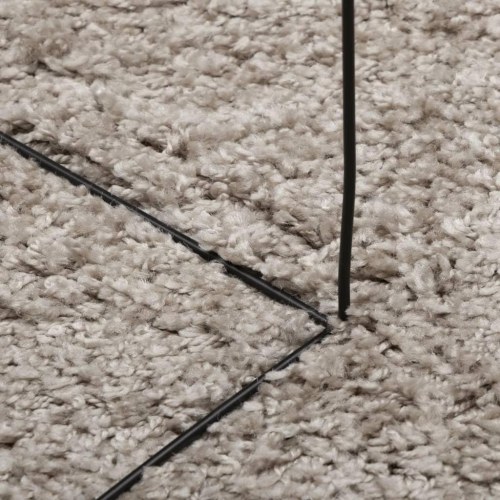 Shaggy gulvtæppe PAMPLONA Ø 80 cm høj luv beige