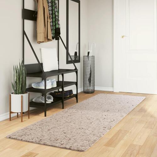 Shaggy gulvtæppe PAMPLONA 80x250 cm høj luv beige